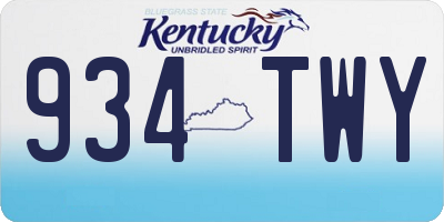 KY license plate 934TWY