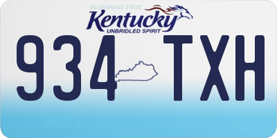 KY license plate 934TXH