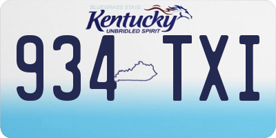 KY license plate 934TXI