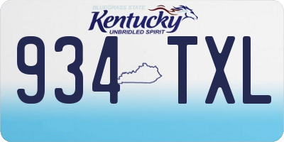 KY license plate 934TXL