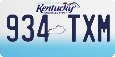 KY license plate 934TXM