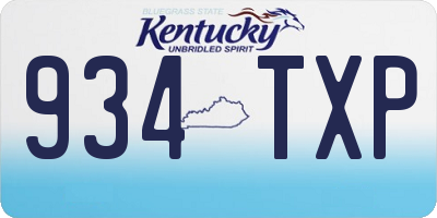 KY license plate 934TXP
