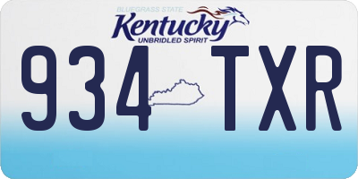 KY license plate 934TXR