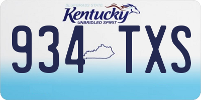 KY license plate 934TXS
