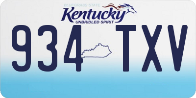 KY license plate 934TXV