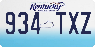 KY license plate 934TXZ