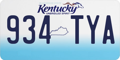 KY license plate 934TYA