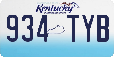 KY license plate 934TYB