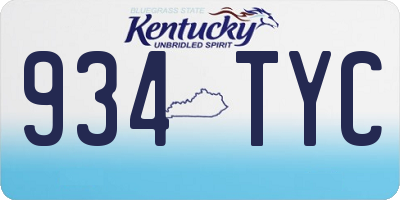 KY license plate 934TYC