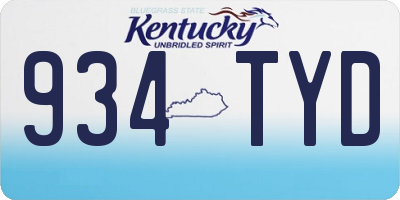 KY license plate 934TYD