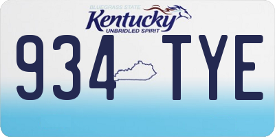 KY license plate 934TYE