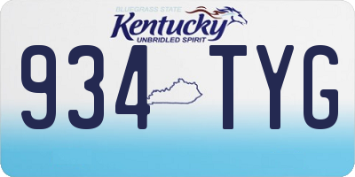KY license plate 934TYG