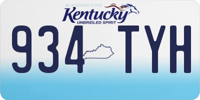 KY license plate 934TYH