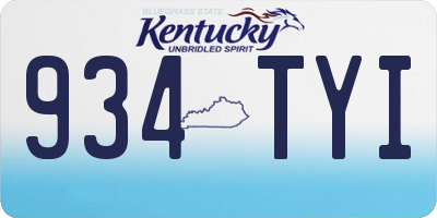 KY license plate 934TYI
