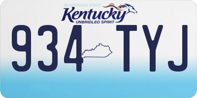 KY license plate 934TYJ