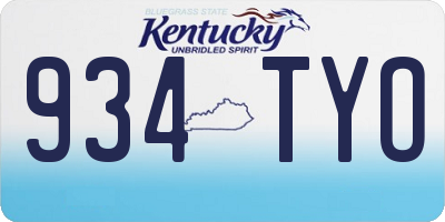 KY license plate 934TYO