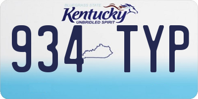 KY license plate 934TYP