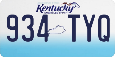 KY license plate 934TYQ