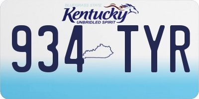 KY license plate 934TYR