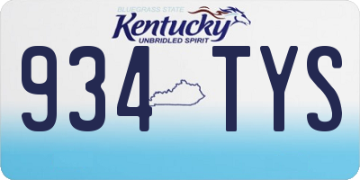 KY license plate 934TYS