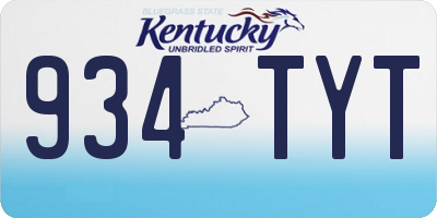 KY license plate 934TYT