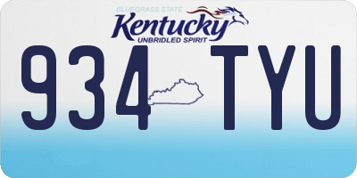 KY license plate 934TYU