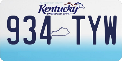 KY license plate 934TYW