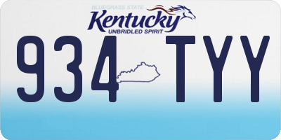 KY license plate 934TYY