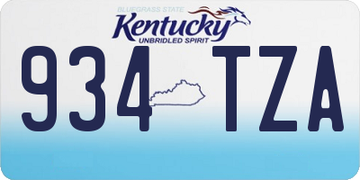 KY license plate 934TZA