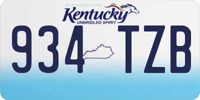 KY license plate 934TZB