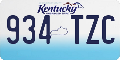 KY license plate 934TZC
