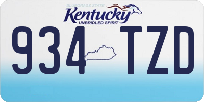 KY license plate 934TZD