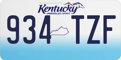 KY license plate 934TZF