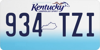 KY license plate 934TZI