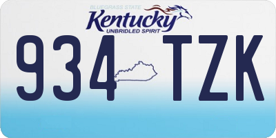 KY license plate 934TZK