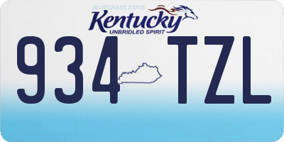 KY license plate 934TZL