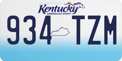 KY license plate 934TZM