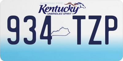 KY license plate 934TZP
