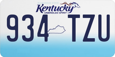 KY license plate 934TZU