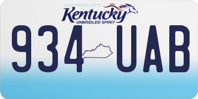 KY license plate 934UAB
