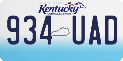 KY license plate 934UAD
