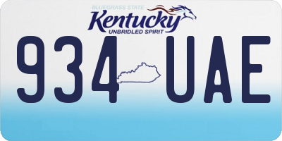 KY license plate 934UAE