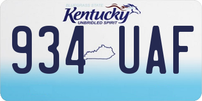 KY license plate 934UAF