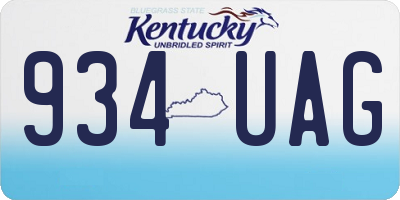 KY license plate 934UAG