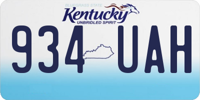 KY license plate 934UAH