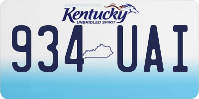 KY license plate 934UAI