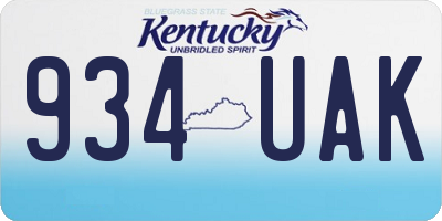 KY license plate 934UAK