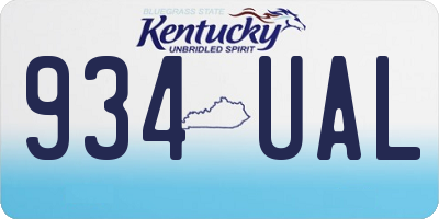 KY license plate 934UAL