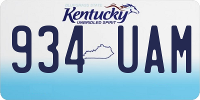 KY license plate 934UAM