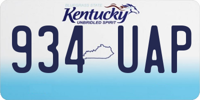 KY license plate 934UAP